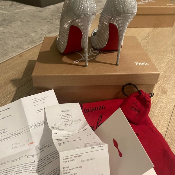 Christian Louboutin So Kate silver glitter size 37 - Picture 7 of 8